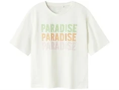 Name It cloud dancer t-shirt med paradise print